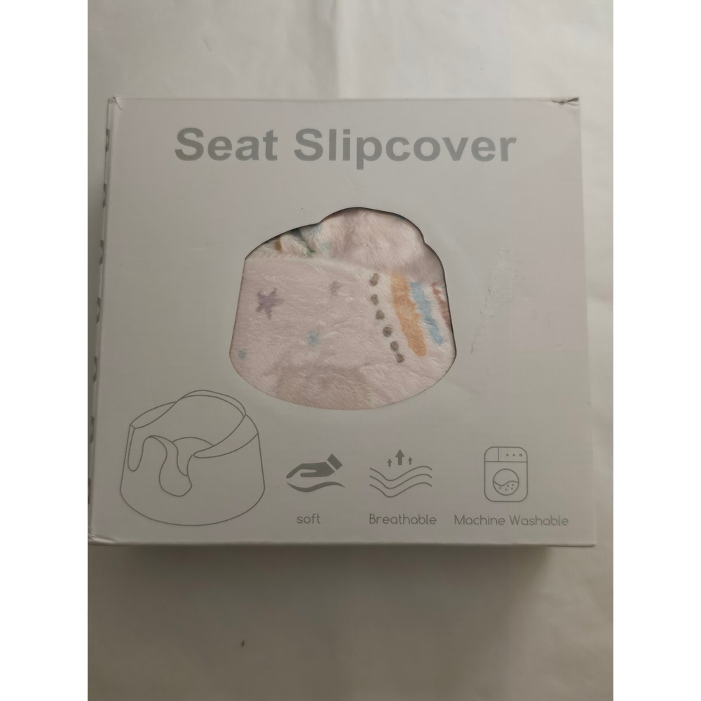 Infant Floor Seat Slipcover Pink Rainbow Minky Dot Plush Washable Cover